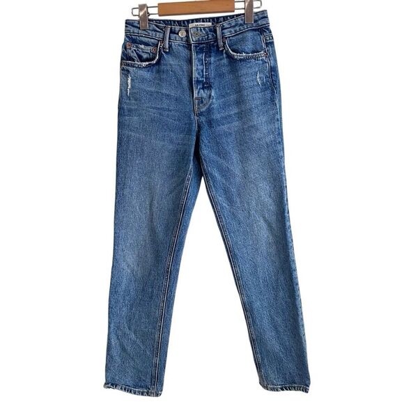 GRLFRND Helena High Rise Straight Jeans in Missing Words - Picture 3 of 12